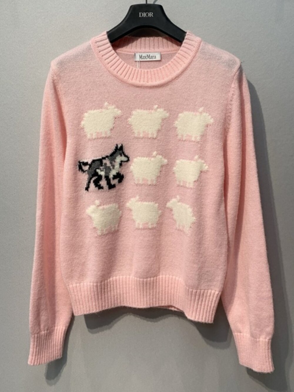 MaxMara Pink Wolf Sheep Knit Sweater